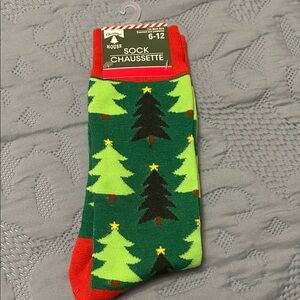 Green and Red Tree Socks